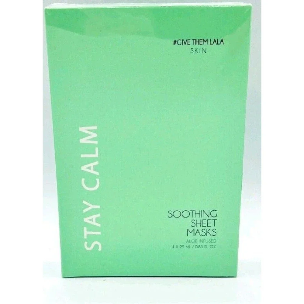 Give Them LaLa Stay Calm Aloe Infused Soothing Sheet Mask 4 Pack NIB & Sealed